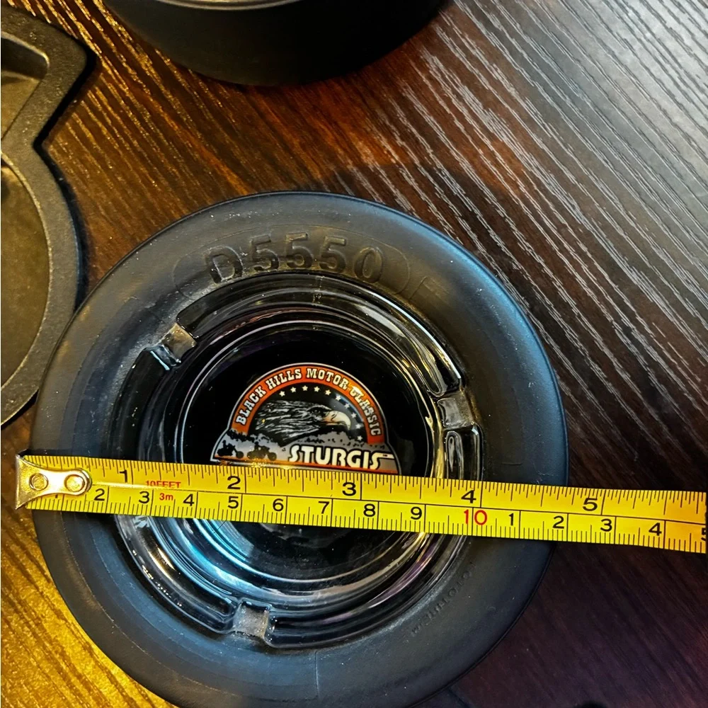 VTG Sturgis Black Glass Ashtray